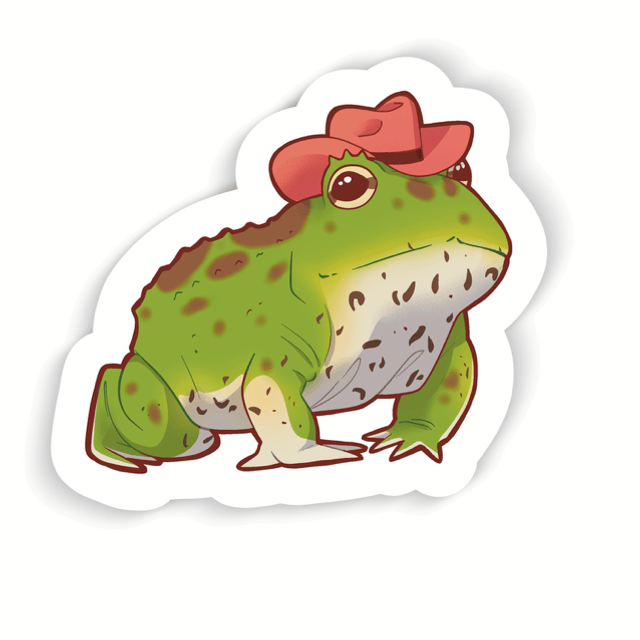 Cowboy frog sticker