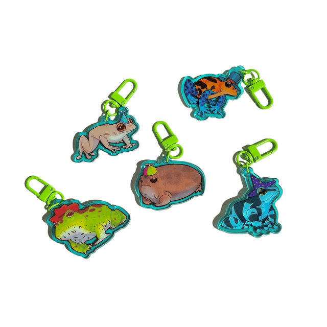 Frogs w/ hats blind bag charm