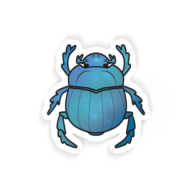 Blue scarab vinyl sticker