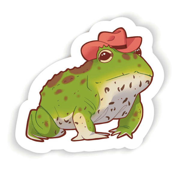 Cowboy frog sticker