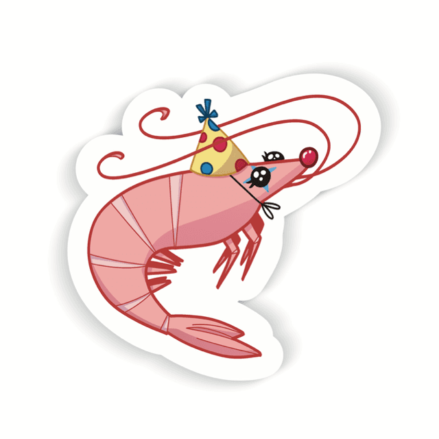 Shrimp fool sticker